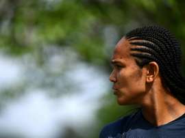 Wendie Renard évoque la Coupe du Monde féminine en France. AFP