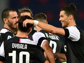 CR7 no banco contra o Lecce. AFP