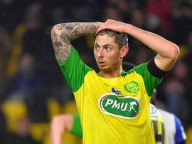 Emiliano Sala à Nantes lors de la réception de l'AJ Auxerre. AFP