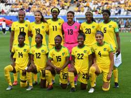 Les footballeuses jamaïcaines avant leur match contre l'Australie à Grenoble. AFP