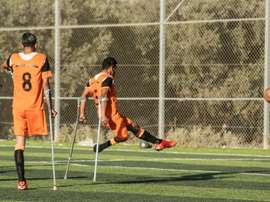 L'équipe palestinienne de football rassemblant des personnes amputées. AFP