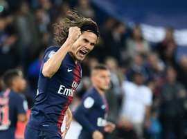 L'attaquant du PSG, Edinson Cavani buteur. AFP