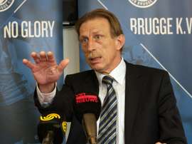 L'entraîneur allemand Christoph Daum, le 4 mai 2012 à Bruges. AFP