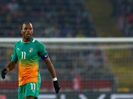 Didier Drogba avec la Côte d'Ivoire contre l'Autriche en match amical. AFP