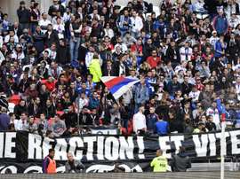 Banderole de supporteurs de Lyon mécontents déployée lors du match contre Guingamp, le 22 octobre 2016 au Parc OL