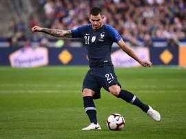 Lucas Hernandez face à l'Allemagne en Ligue des nations. AFP