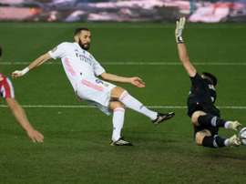 Benzema em sua temporada mais goleadora. AFP
