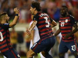Le défenseur Omar Gonzalez a ouvert le score pour les Etats-Unis contre le Salvador en Gold Cup. AFP