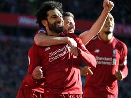 Salah hizo un tanto y regaló dos. AFP