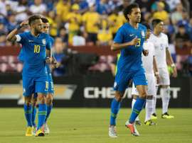 Neymar Jr et Marquinhos a surclassé le Salvador en match amical à Landover. AFP