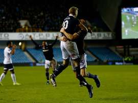 La joie des joueurs de Millwall après le 3e but . AFP