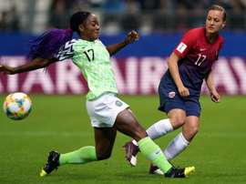 Francisca Ordega (g) lors du match face à la Norvège. AFP