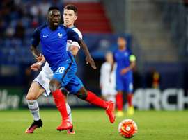 Jean-Kevin Augustin avec les Espoirs français contre l'Islande, le 6 septembre 2016. AFP