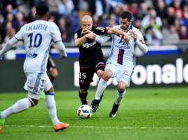 Florent Balmont avec Dijon face à Lyon. AFP