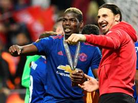 Pogba in difesa di Ibrahimovic. AFP