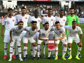 L'équipe du Qatar avant son quart de finale . AFP