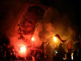 Les supporters de Marseille lors du match à Braga. AFP