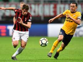 Borini, a gusto en San Siro. AFP