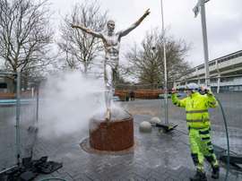 La statue d'Ibrahimovic restera à Malmö, sa ville natale. AFP