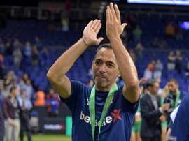 Youri Djorkaeff à l'issue de la finale des Star Sixes. AFP