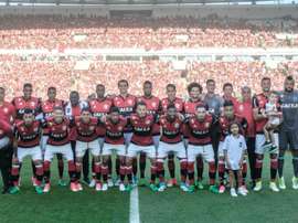Les joueurs de Flamengo, le 7 mai 2017 au stade Maracana, à Rio de Janeiro. AFP