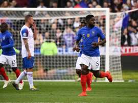 Umtiti a marqué avec les Bleus. AFP