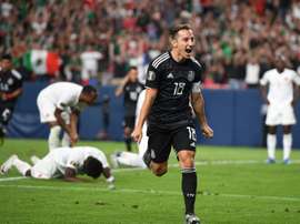 Andrés Guardado auteur d'un doublé contre le Canada en quarts de la Gold Cup. AFP