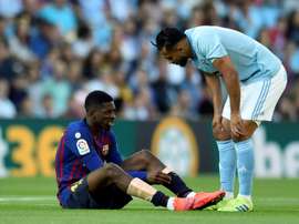 Dembélé voltou a se lesionar. AFP