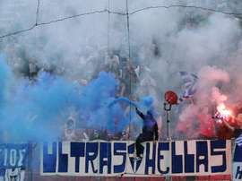 Des supporters grecs lors d'un match de qualification au Mondial 2014. AFP