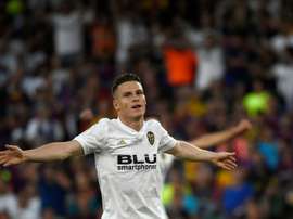 Kevin Gameiro buteur lors de la victoire 2-1 sur le FC Barcelone. AFP