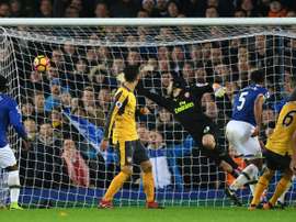 Ashley Williams inscrit le but de la victoire pour Everton face à Arsenal, le 13 décembre 2016 à Liverpool