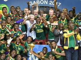 La joie des Camerounais, vainqueurs de la CAN face à l'Egypte, le 5 février 2017 à Libreville. AFP