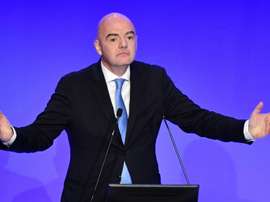 Le président de la Fifa Gianni Infantino à l'hôtel Hilton de Rome. AFP