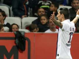 Angel Di Maria auteur d'un doublé dans la large victoire du PSG sur l'OGC Nice. AFP