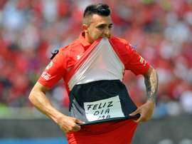 Enrique Triverio, buteur avec Toluca face aux Pumas. AFP