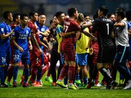 Bagarre générale entre joueurs du Shanghai SIPG et ceux de Guangzhou R&F. AFP