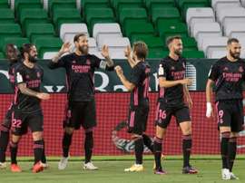 Le groupe du Real Madrid pour affronter le Shakhtar Donetsk en Ligue des champions. afp