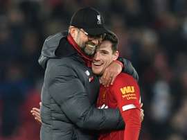 Um número incrível do Liverpool em Anfield. AFP