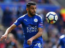 Mahrez's late free-kick earned Leicester a point. AFP