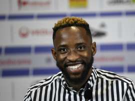 Moussa Dembélé, transféré du Celtic Glasgow à Lyon en conférence de presse. AFP