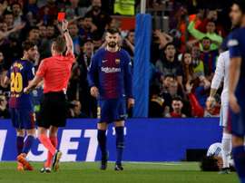 Sergi Roberto foi expulso frente ao Real. AFP