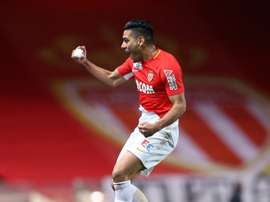 Radamel Falcao célèbre un but lors dun match de Ligue 1 contre Monaco. AFP