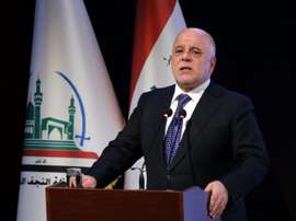 Le Premier ministre irakien Haider al-Abadi lors d'un discours à Najaf. AFP