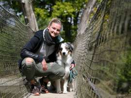 Au zoo avec Alexandra Popp, capitaine de l'Allemagne. AFP