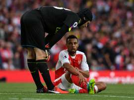 Francis Coquelin, blessé lors du derby londonien Arsenal-Chelsea. AFP