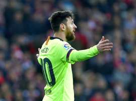 Tebas n'a pas eu sa langue dans sa poche concernant Messi. AFP