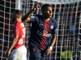 L'attaquant du PSG Kylian Mbappé buteur à Nîmes en 4e journée de L1. AFP