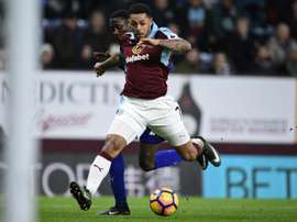Andre Gray, sous le maillot de Burnley contre Leicester City, le 31 janvier 2017. AFP