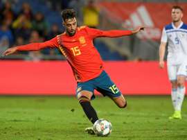 Brais Mendez contre la Bosnie-Herzégovine en match amical. AFP