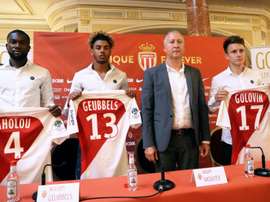 Aleksandr Golovin lors de la présentation des recrues de l'ASM à l'Hôtel Hermitage. AFP